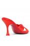 Christian Louboutin Nicol Está de Volta 85mm Mulas de Crepe, Cetim Ole Vermelho