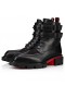 Christian Louboutin Nossa Luta Botas De Couro De Bezerro De Malha Preto Sapatos Christian Louboutin