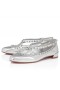 Christian Louboutin Pilouta Jane Picos De Bailarinas De Couro Specchio Prata