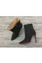 Christian Louboutin Para Kate Espólio de Pluma de Botas de 100mm Strass e Camurça Preto
