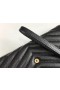 Saint Laurent Monograma Clutch Preta De Couro Grained Saint Laurent Sacos
