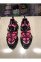 Jimmy Choo Diamante Trilha Multicolor De Couro De Malha Azul Preto Rosa