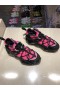 Jimmy Choo Diamante Trilha Multicolor De Couro De Malha Azul Preto Rosa