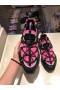 Jimmy Choo Diamante Trilha Multicolor De Couro De Malha Azul Preto Rosa