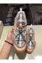 Jimmy Choo Diamante Trilha Multicolor De Couro De Malha Cor-De-Rosa Cinzento