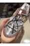 Jimmy Choo Diamante Trilha Multicolor De Couro De Malha Cor-De-Rosa Cinzento