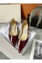 Jimmy Choo Amor Televisão de Couro de patente Borgonha