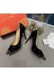 Christian Louboutin Degraspike Cravejado de 100MM Bombas de Camurça Preto CL Sapatos