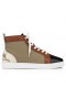 Christian Louboutin Divertido Louis De Alta-Top Tênis De Couro De Bezerro E Olona Canva Multicolor