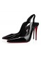 Christian Louboutin Gostosa Sling 100 Mm Estilingue De Volta Bombas De Patente De Couro Preto