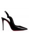 Christian Louboutin Gostosa Sling 100 Mm Estilingue De Volta Bombas De Patente De Couro Preto