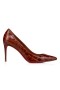 Christian Louboutin Kate 85 mm Bombas de Jacaré em Relevo Couro de Bezerro Mogno