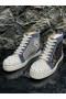 Christian Louboutin Lou instituto de potsdam (Pik de Alta-top Tênis e Jeans Strass Azul Branco