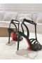 Christian Louboutin Tangeuva Sandálias de 100mm em Relevo Couro Preto