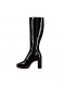 Christian Louboutin Alleo Botta 90 Mm Botas Macias Patente De Couro De Bezerro Preto Sapatos Christian Louboutin