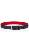 Christian Louboutin Bizzbelt Cinto de 30mm de Grãos de Couro de Bezerro Azul Marinho CL Cintos