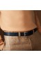 Christian Louboutin Bizzbelt Cinto de 30mm de Grãos de Couro de Bezerro Azul Marinho CL Cintos