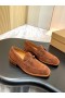 Christian Louboutin Chambelimoc Mocassins De Camurça, De Couro De Bezerro Marrom