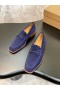 Christian Louboutin Chambelimoc Mocassins De Camurça, De Couro De Bezerro Azul Escuro