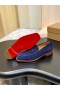 Christian Louboutin Chambelimoc Mocassins De Camurça, De Couro De Bezerro Azul Escuro