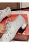Christian Louboutin Degraginzbar Derby Sapatos de 30 mm de Cristal de Malha de Prata