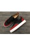 Christian Louboutin Happyrui Tênis de Couro e Tecido Preto Vermelho
