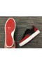Christian Louboutin Happyrui Tênis de Couro e Tecido Preto Vermelho