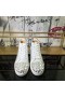 Christian Louboutin Lou Instituto De Potsdam (Pik Strass De Alta-Top Homens De Sapatilhas De Pelica Branca