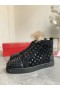 Christian Louboutin Louis Orlato Picos de Alta-top Tênis de Camurça Preto