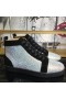 Christian Louboutin Louis Strass De Alta-Top Tênis Veau De Veludo Preto