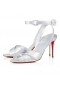 Christian Louboutin Mariza 85 Mm Sandálias De Couro Prata Sapatos Christian Louboutin