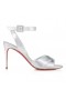 Christian Louboutin Mariza 85 Mm Sandálias De Couro Prata Sapatos Christian Louboutin