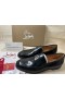 Christian Louboutin Varsimoc Mocassins de Couro de Bezerro Preto CL Sapatos