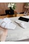 Saint Laurent Homenagem Slides Branco Pelica Saint Laurent Sapatos