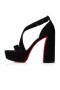 Christian Louboutin Plataformas Movida 130 mm Preto/lin Camurça Preto de Bezerro