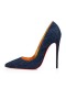 Christian Louboutin Bombas Para Kate 120 mm Jeans/lin Saba Tissu de Ouro