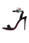 Christian Louboutin Sandália Goldie Joli 100 mm Preto/lin Preto de Crepe, Cetim