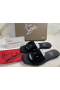 Christian Louboutin Chambelimule Mulheres Mulas De Couro De Bezerro Preto