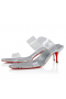 Christian Louboutin Just Nothing 55 Mm Mules Tpu And Laminated Calf Leather Silver
