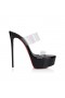 Christian Louboutin Just Nothing Alta 150 Mm Mules Tpu And Patent Calf Leather Black