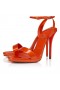 Christian Louboutin Miss Z Sandal Queen 120 Mm Strappy Sandals Pearlescent Patent Calf Leather Magma