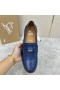 Christian Louboutin Penny Loafers Embossed Calf Leather Blue