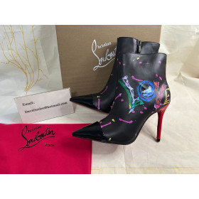 Christian Louboutin 'o Amor É Um Boot' do Tornozelo Botas de Bezerro e Couro de Patente Multicolor