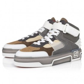 Christian Louboutin Astroloubi Mid High-Top Tênis De Couro De Bezerro Multicolor Sapatos Christian Louboutin