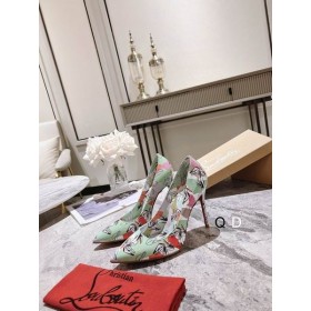 Christian Louboutin Kate Bombas de 100mm Gráfico Impresso Patente de Couro Verde
