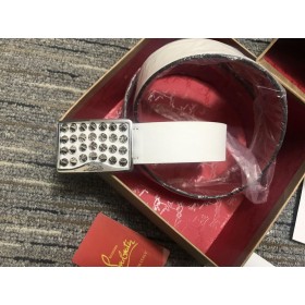 Christian Louboutin Louis Cinto de 35mm de Couro de Bezerro E Picos de Branco