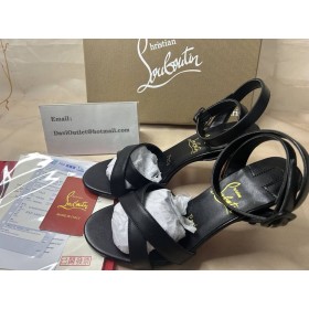 Christian Louboutin Mariza 85 Mm Sandálias De Couro Napa Preto Sapatos Christian Louboutin