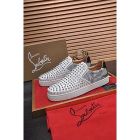 Christian Louboutin Marinheiro Do Barco Orlato Picos De Deslizamento No Tênis Branco Prata