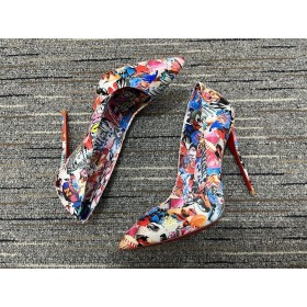 Christian Louboutin Para Kate Bombas de 120mm de Couro de Patente Oh Xtian Multicolor