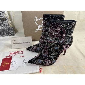 Christian Louboutin Para Kate Starlight Vermelho Sola de Botas de 100 mm em Strass Multicolor